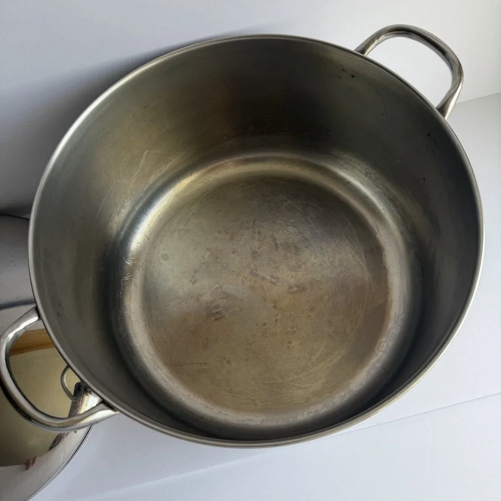 Farberware Vintage 12 Qt Stock Pot with Lid Stainless Steel Aluminum Clad NY USA